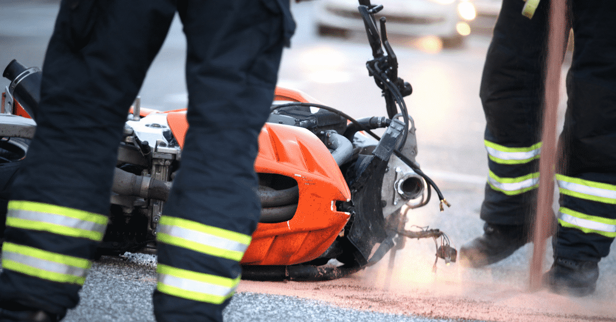 Liability In A No-Contact Motorcycle Accident 1 Motorcycle accident scene